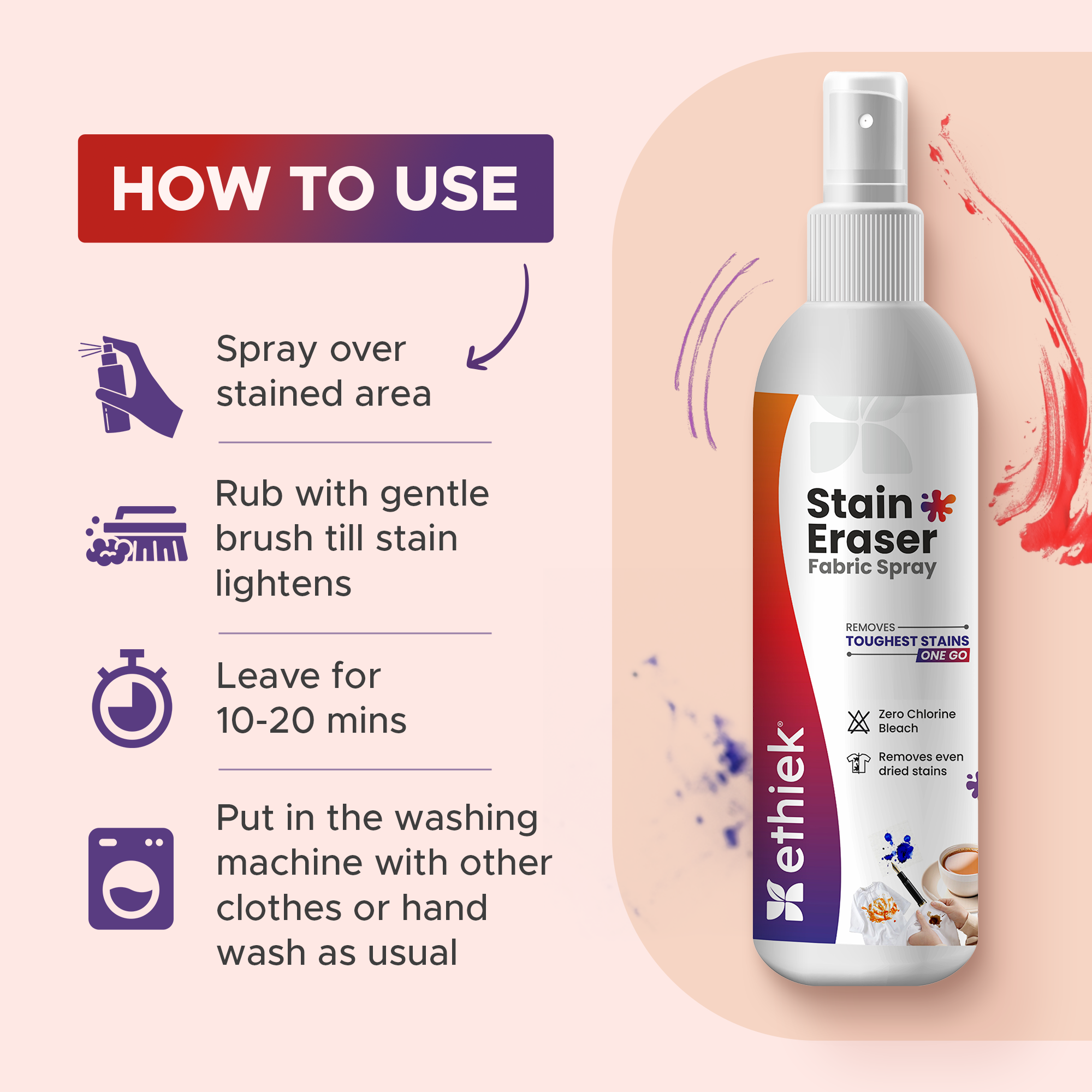 Ethiek Stain Eraser Fabric Spray for All Stains