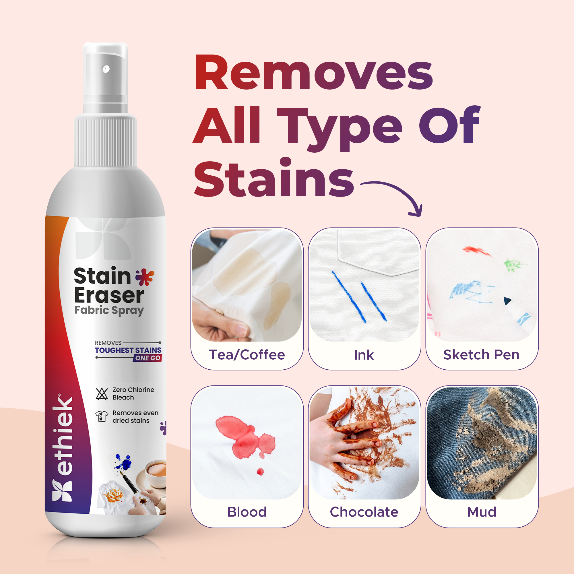Ethiek Stain Eraser Fabric Spray for All Stains